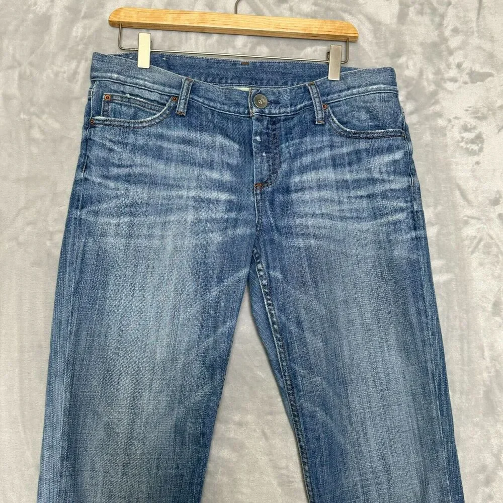 Banana Republic Mens Jeans 30 Medium Blue Distressed Cotton Blend Skinny